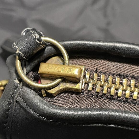 COACH Black Leather "Basic Bag" Zip Clutch Crossbody - Made in USA Vintage 70s - Picture 14 of 16